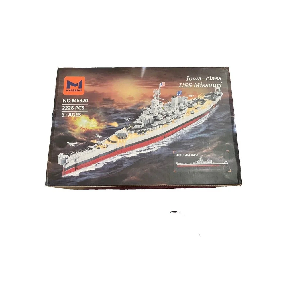 2228PCS USS Missouri Iowa Class Ship Model Kit New Ages 6 & Up Military